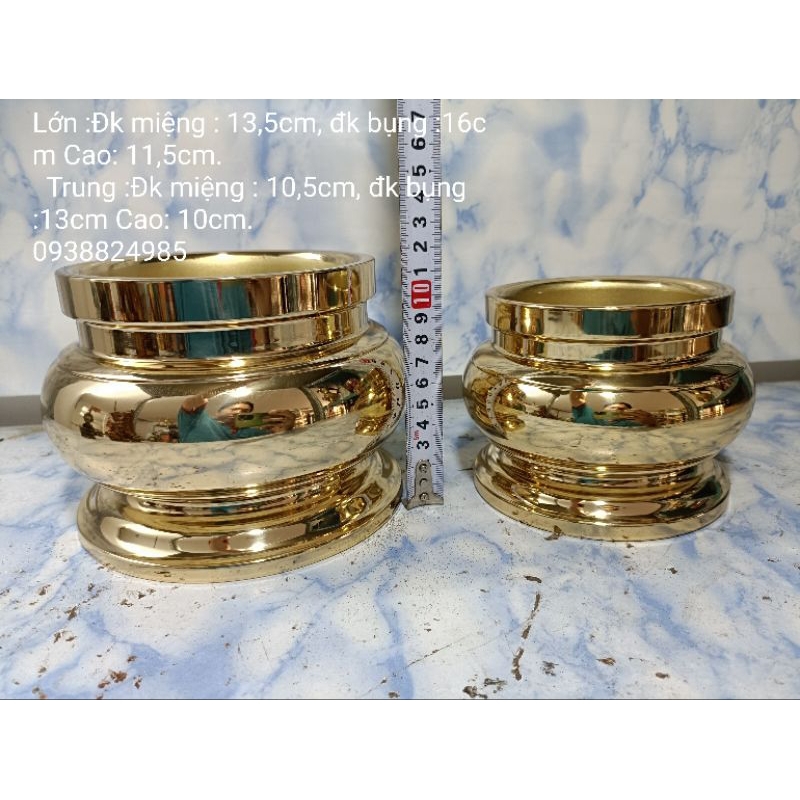 Bát nhang trơn cao cấp sắc nét bằng đồng