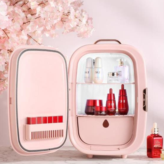Tủ lạnh mini đựng mỹ phẩm bảo quản mỹ phẩm cao cấp công nghệ cao thiết kế sang trọng mặt gương dung tích 8-10-20 ô tô