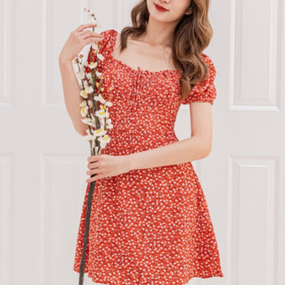 Đầm LARA - Đầm nhún ngực cột nơ