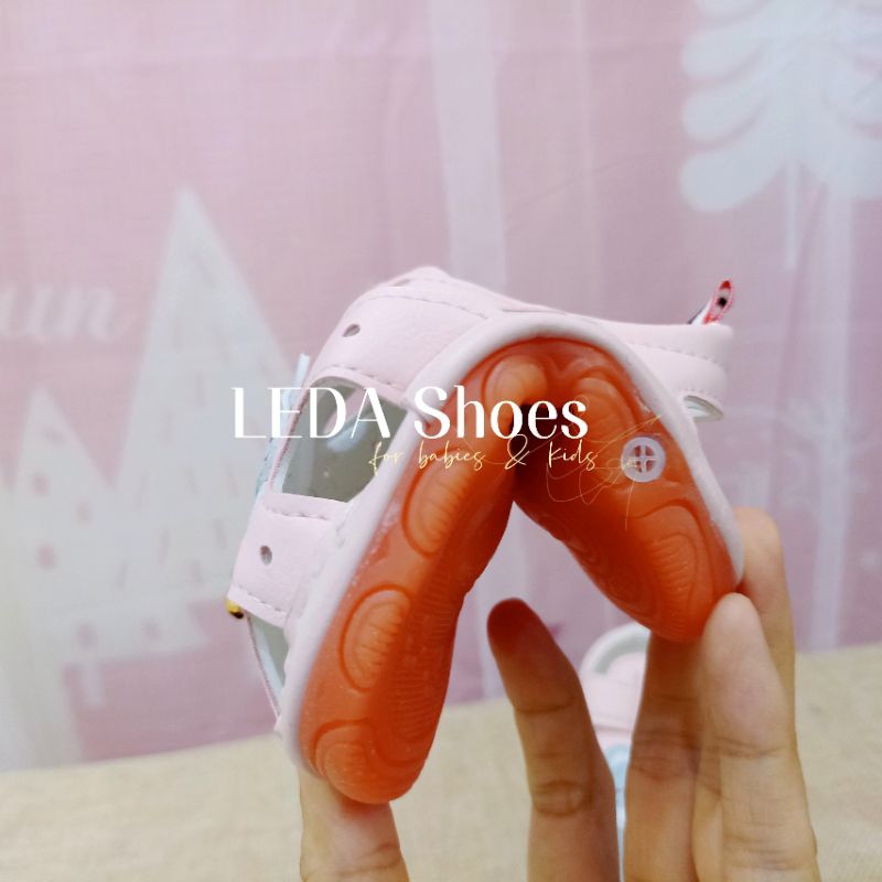 Giày tập đi cho bé sơ sinh có kèn bíp, mũi rọ, da PU êm chân S0-24m