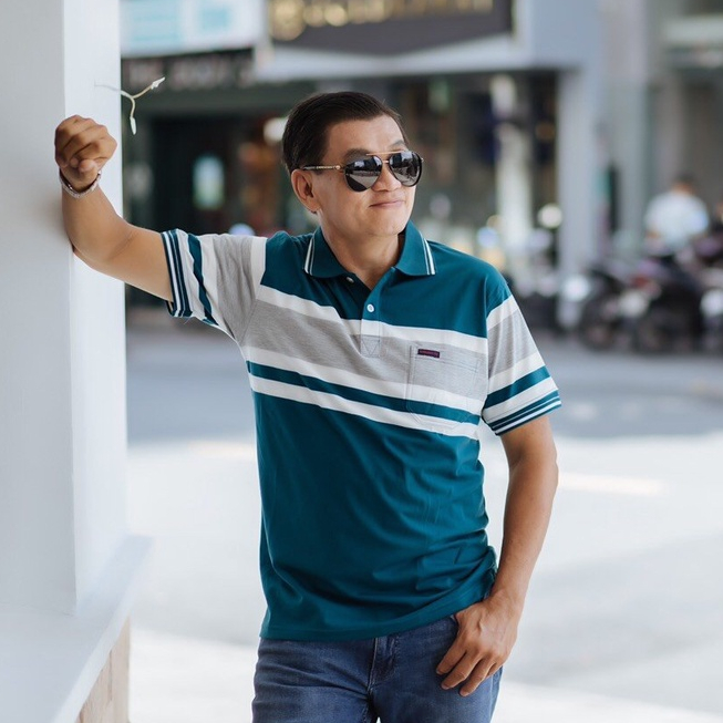 Áo thun nam trung niên XANH COBAN SL02 cho người lớn tuổi vải cotton cao cấp ngắn tay sang trọng MELAN
