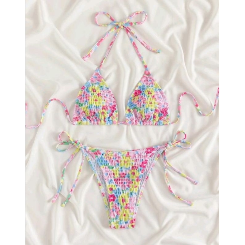 Bikini 2 Mảnh Hoa Nhí Dún Hot Trend Tam Giác Xinh Xắn