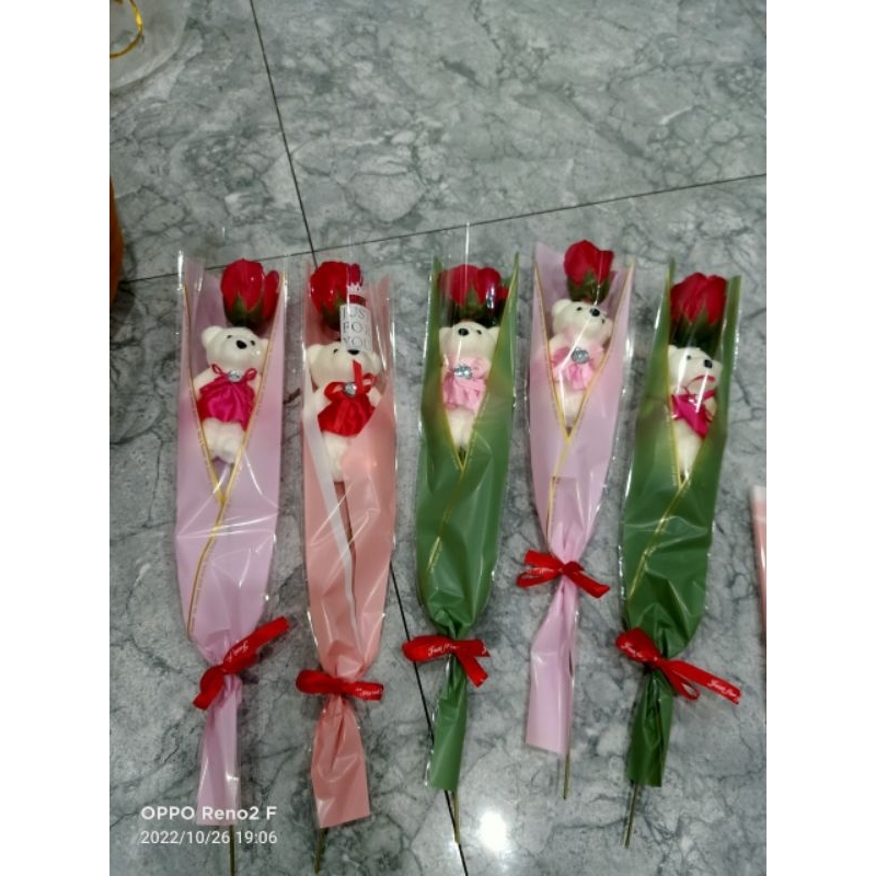 Hoa sáp túi gấu 1 bông  siêu xinh
