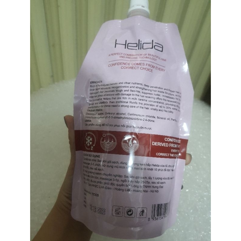 Hấp ủ tóc Colagen Keratin Helida gói 500g