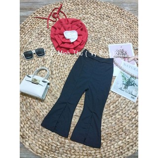 Set áo hoa kết hợp quần loe xẻ ống