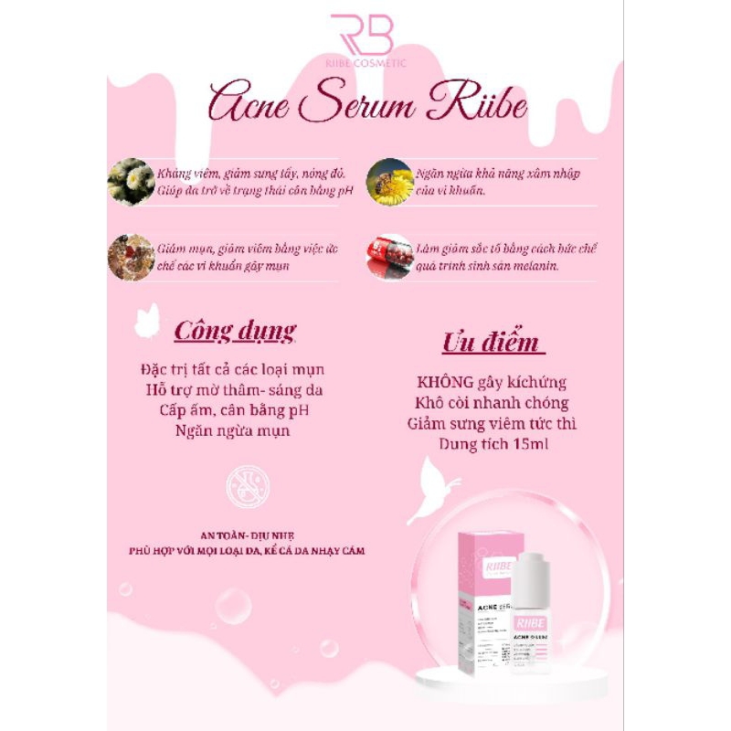 SERUM RIIBE  tặng 30ml sữa rửa mặt riibe +quà