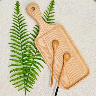 Khay gỗ chữ nhật có tay cầm, khay gỗ decor đưng đồ ăn, hoa quả NoithatLux (Xưởng sản xuất)
