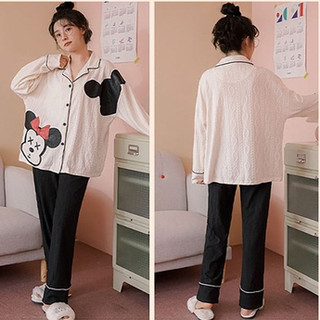 Sét đồ bộ mặc nhà pijama hoạ tiết mickey dễ thương, bộ ngủ quảng châu cao cấp