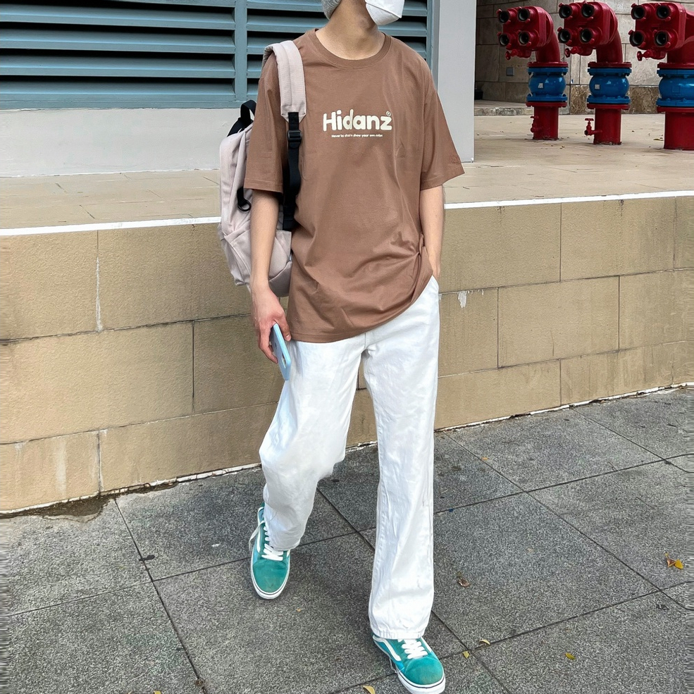 Áo thun Unisex tay lỡ cotton local brand HIDANZ - Popular Logo