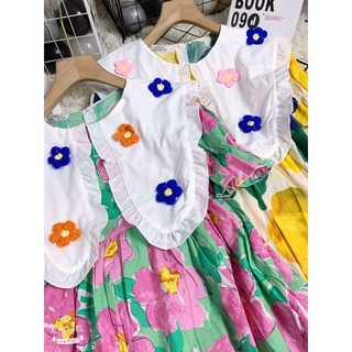 váy nữ đầm in hoa thêu cổ cỡ lớn