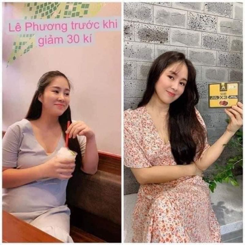 GIẢM CÂN SLIM X3 ĐÔNG Y MỘC LINH hộp 30 viên Tặng ngay  Detox đốt mỡ ban đêm