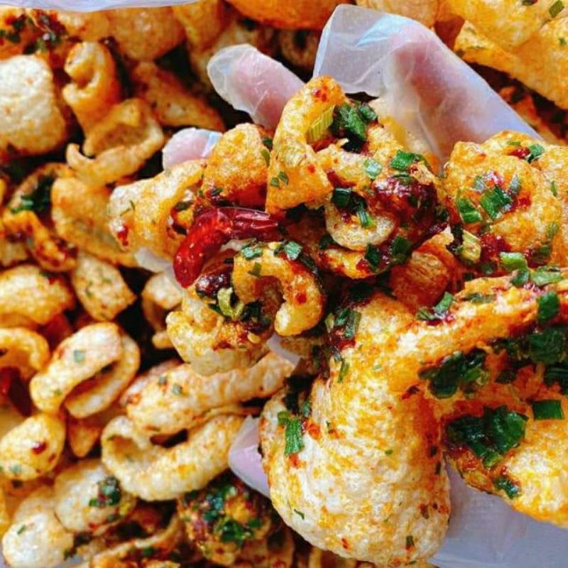 Da heo cháy tỏi, da heo mắm hành hũ 150g giòn rụm thơm ngon đồ ăn vặt tại nhà