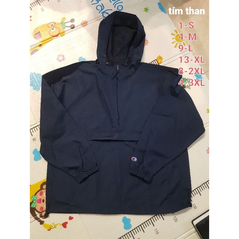Áo gió Champion màu tím than auth100% new