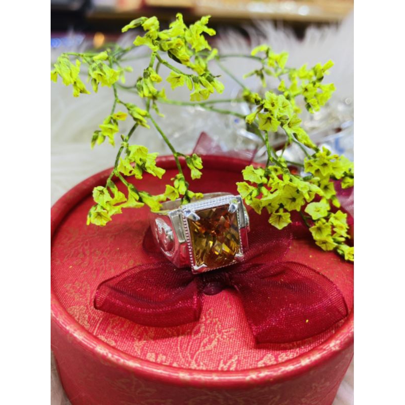 nhẫn bạc nam đính đá