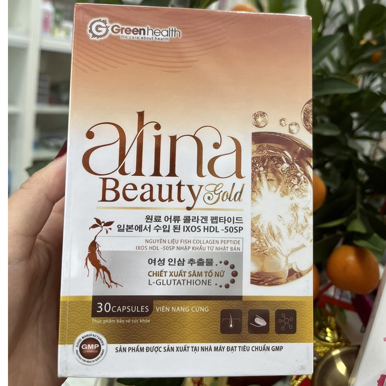 Viên uống cân bằng nội tiết tố nữ Alina Beauty Gold ( hộp 30 viên) - Mờ nám, điều chỉnh nội tiết giảm khô hạn