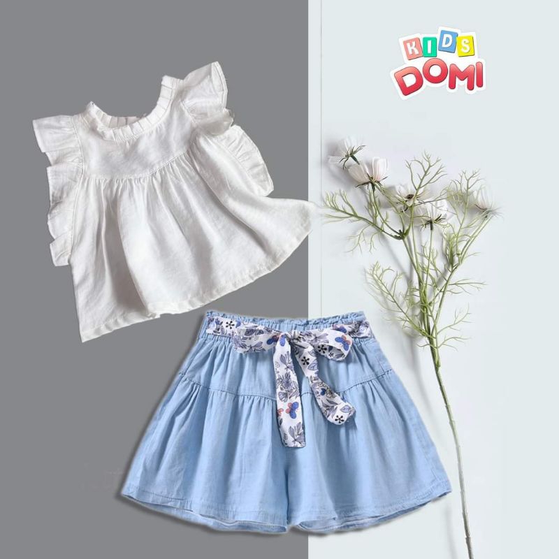 SET BÉ GÁI SIÊU HOT, ÁO SƠ MI TRẮNG BÈO KẾT HỢP QUẦN VÁY SIZE 10-35KG