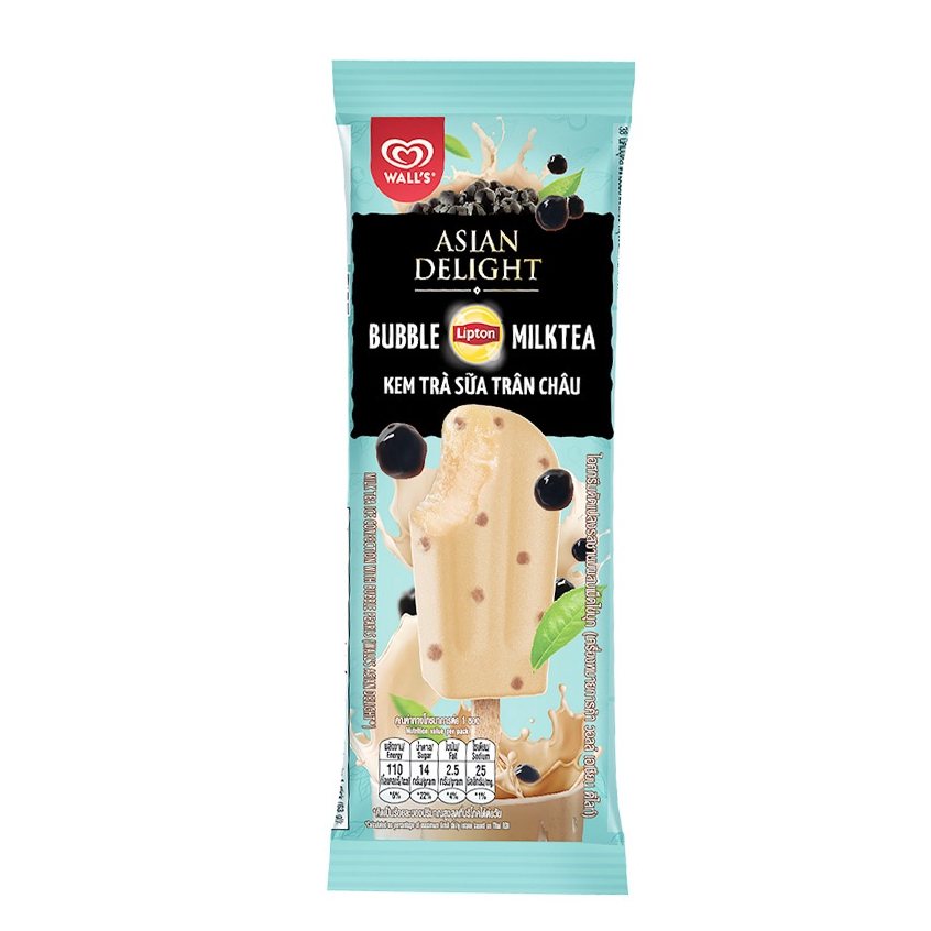 Kem que trà sữa trân châu Wall's Asian Delight Bubble Milktea cây 63g