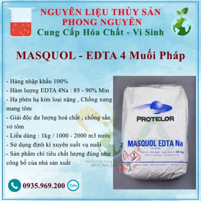 1kg EDTA 4 Muối nhập Pháp EDTA 85% , Hạ phèn sắt kim loại nặng , giải độc hóa chất ao nuôi tôm cá