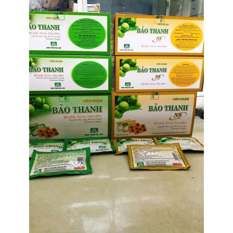 Kẹo ngậm Bảo Thanh có đường, không đường vỉ 5 viên