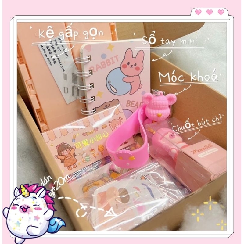 Bộ đồ dùng học tập đơn giản , set mini nhỏ gọn dễ thương cho các bạn học sinh