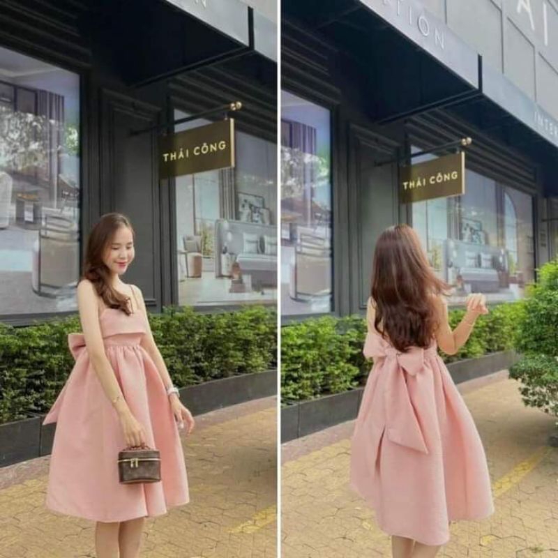 Bigsize - Đầm Baby doll 2 Dây Nơ