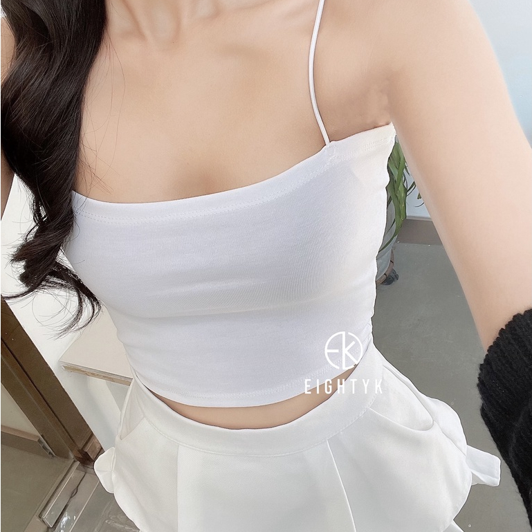 Áo Croptop Hai Dây Mảnh Trơn EIGHTYK