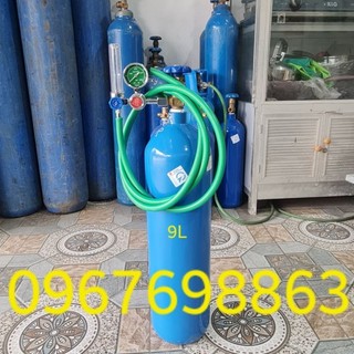 Bình khí argon hàn tig 9Lít trọn bộ