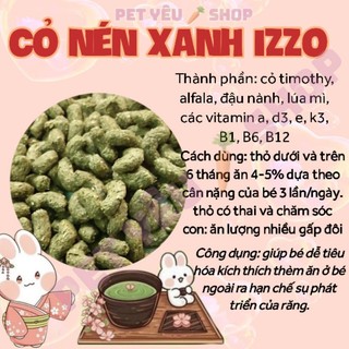 Cỏ nén xanh IZZO (1,5 KG) ❤️Date mới ❤️ FREESHIP❤️ thức ăn dành cho mọi lứa tuổi thỏ