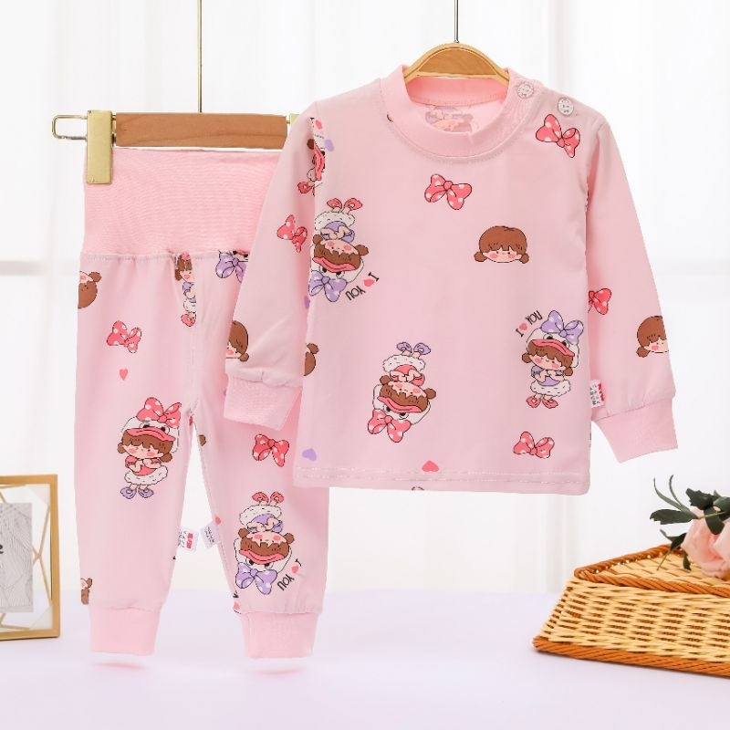 Bộ quần áo cạp cao thu đông hàng quảng châu , chất cotton len quảng châu mềm mịn bé trai bé gái 5-19kg