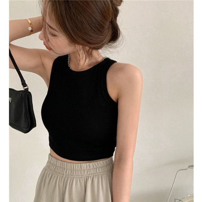 Áo ba lỗ nữ basic phong cách mùa hè năng động / ÁO CROPTOP 3 LỖ NGƯỢC entyty shop A3BL3