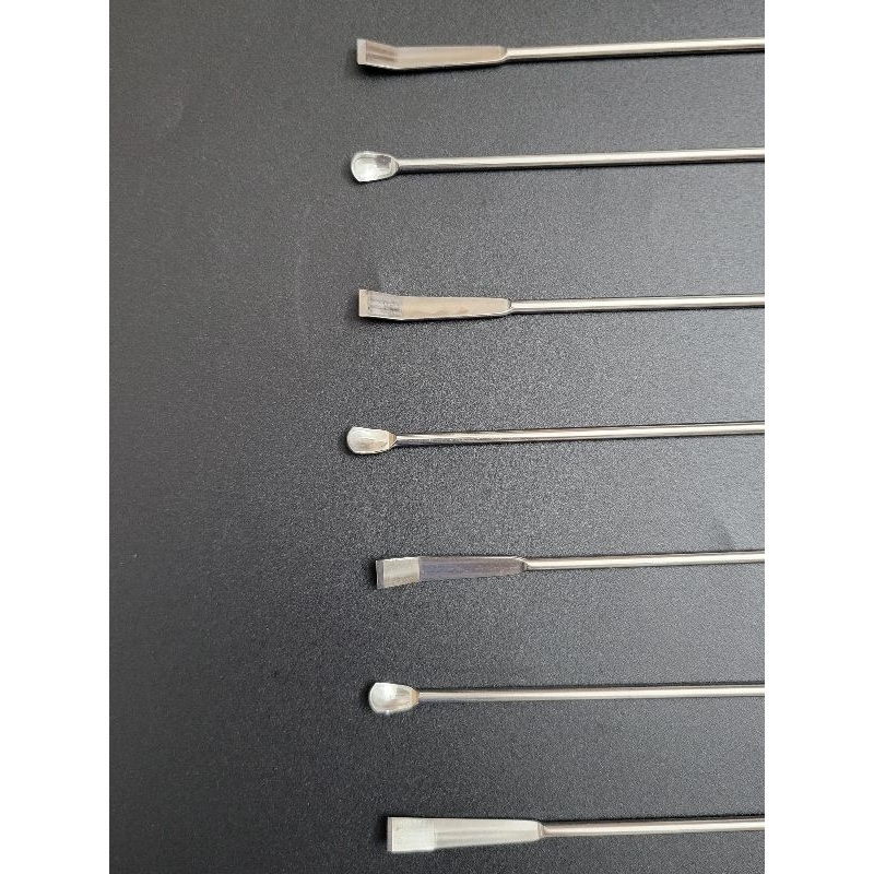 Thìa lấy mẫu siêu nhỏ 2 đầu thép 304 không rỉ (Dụng cụ muỗng lấy mẫu hóa chất thí nghiệm - Micro spoon)