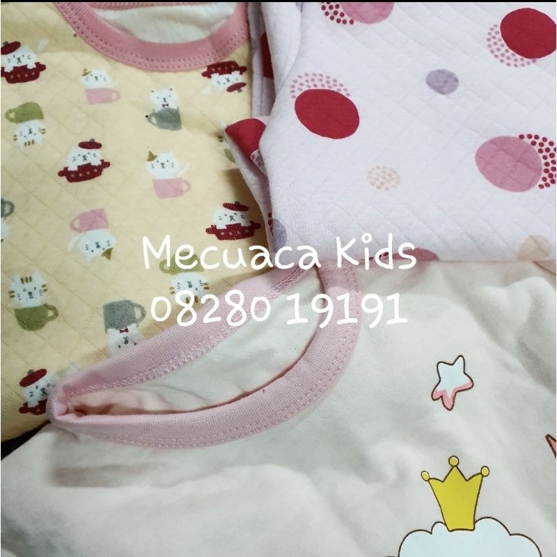 Bộ nỉ chần bông dài tay cho bé gái vải xuất Hàn dư