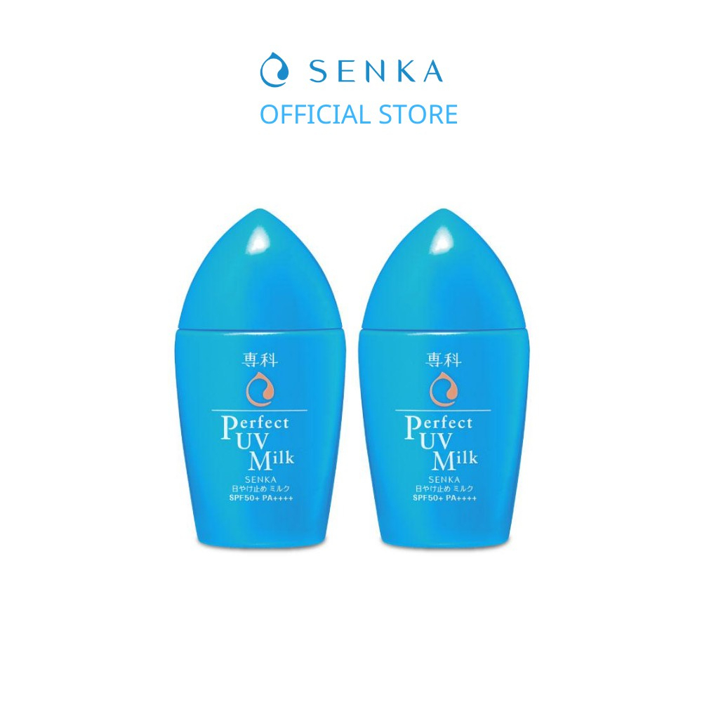 Bộ sản phẩm 02 Kem chống nắng dạng sữa Senka Perfect UV Milk 40ml + 2 srm ance 50g