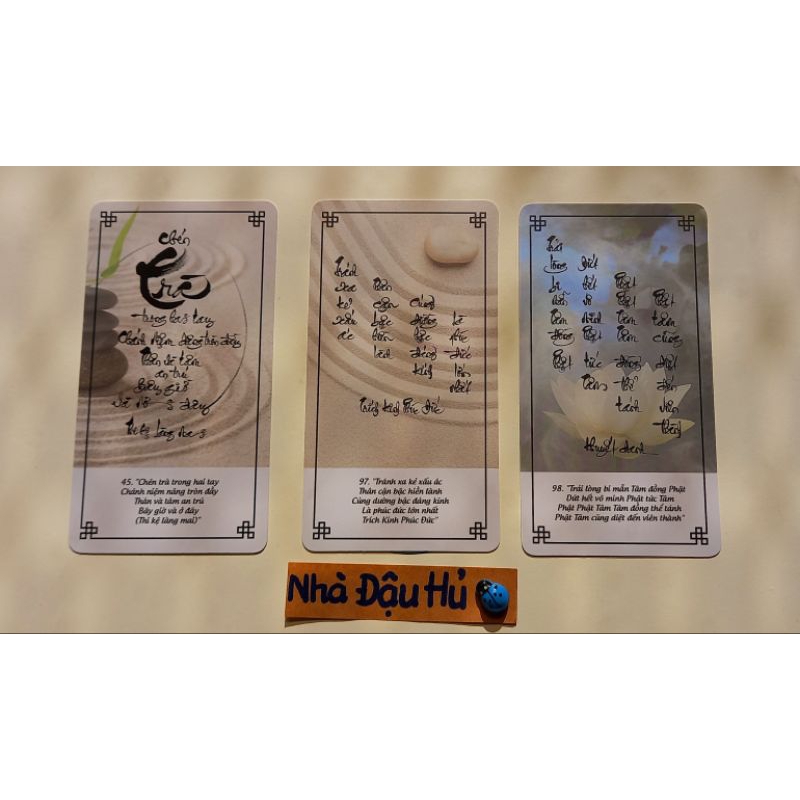 Bộ bài thư pháp LỜI THIỀN TUỆ | Bộ 100 lá | 7cm x 13cm | Lá duyên