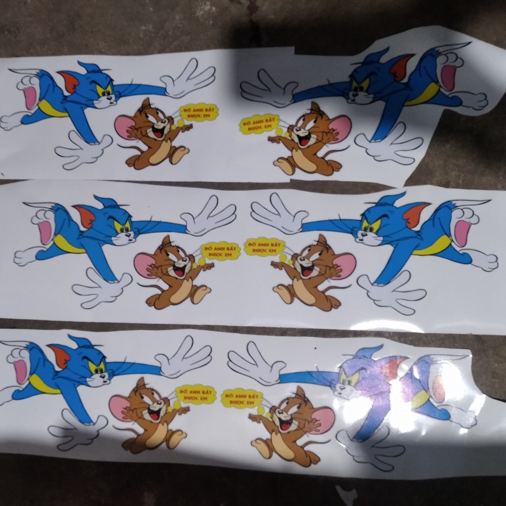 Cặp tem Tom và Jerry đố anh bắt được em dán trang trí xe tải. Tem decal Tom jerry. Tem stickers Tom và Jerry