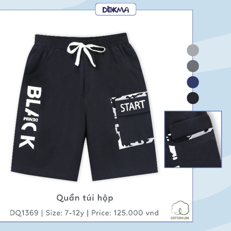 Quần túi hộp bé trai Dokma 7-12Y mã DQ1369