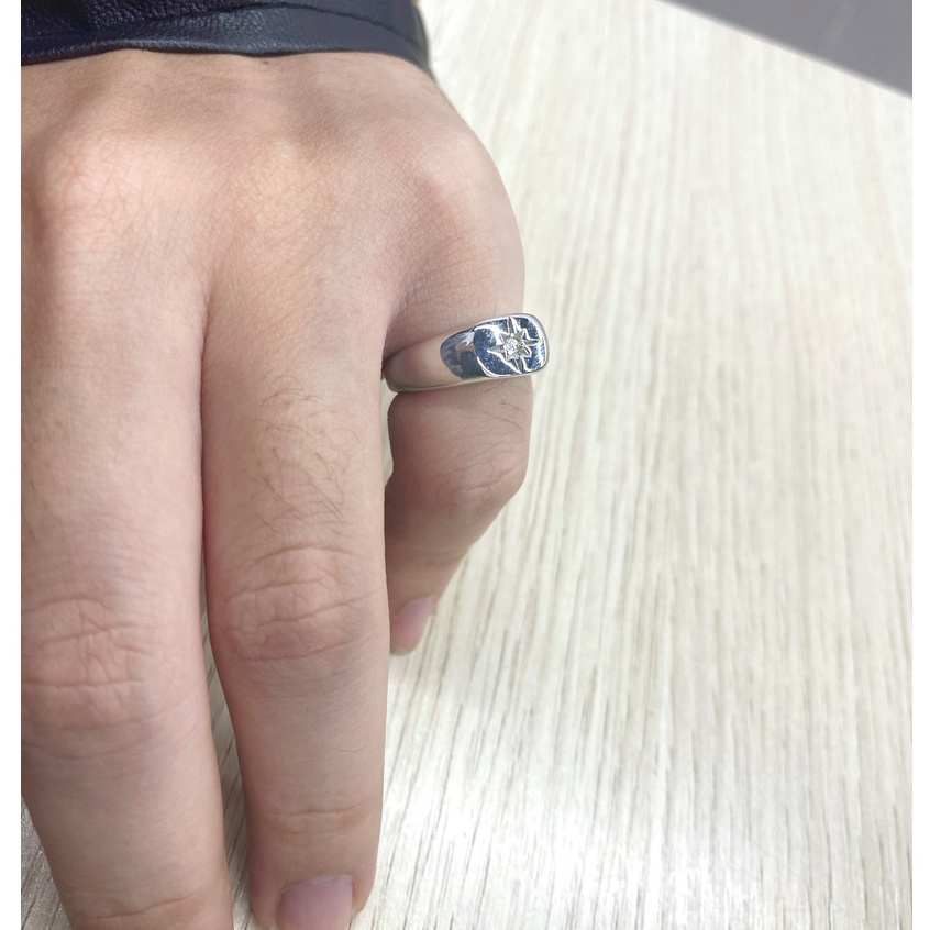 Nhẫn Thời Trang nam nữ TITANIUM mặt trời tinh tế đính đá cz sang chảnh- Mẫu N022