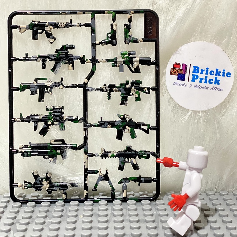 Non - Lego Army - Đồ chơi lắp ráp Phụ Kiện Súng Camo Nhiều Màu - Brickie Prick