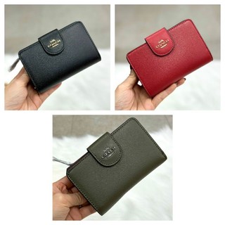 Ví C*oach medium corner zip wallet Da thật siêu đẹp