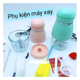 Phụ kiện máy xay hattiec cầm tay đa năng Cối thủy tinh - dao 6 lưỡi - 8 lưỡi dao - nắp đậy - củ máy xay