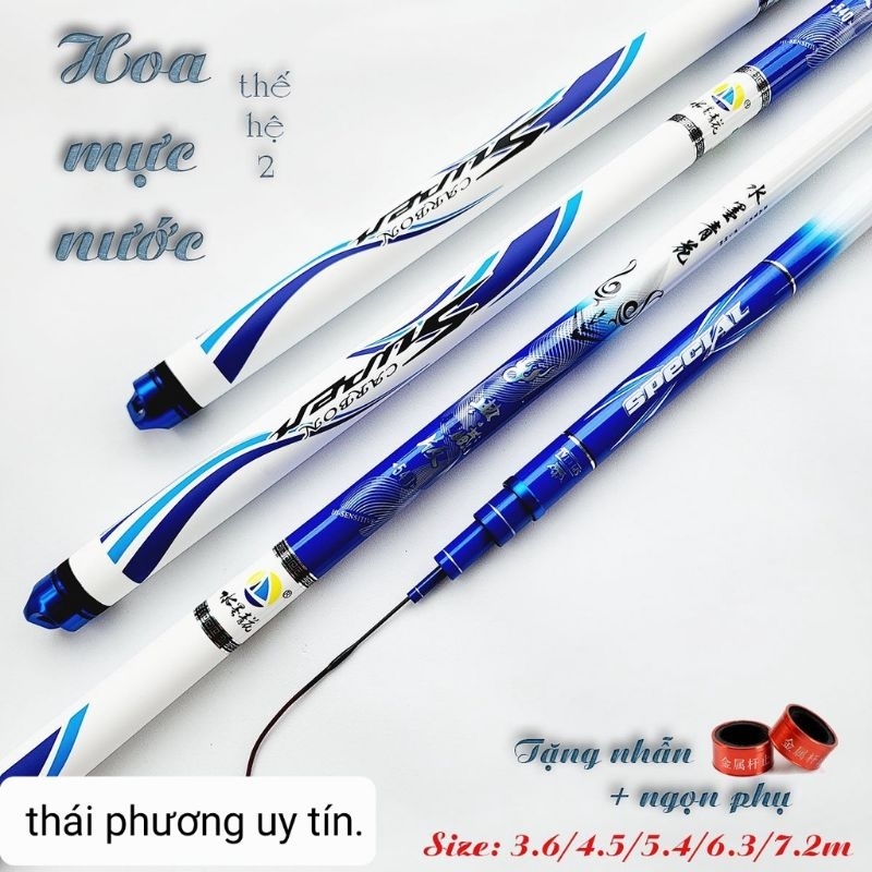 Cần câu tay hoa mực nước bản 6h thế hệ 2  chuyên để câu đơn câu đài câu