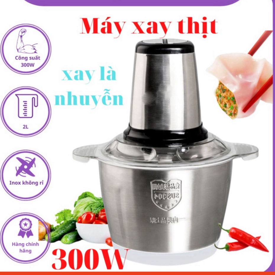 Máy xay thịt mini - xay tỏi ớt xay thịt, máy xay thịt đa năng xay sinh tố ngũ cốc dung tích 2L HOT