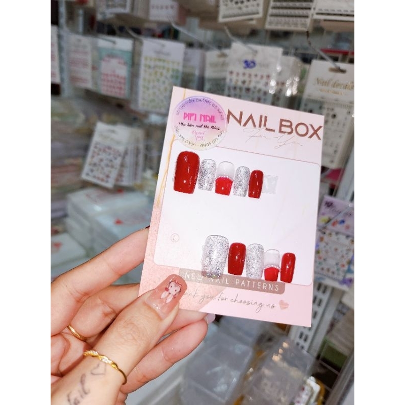 nailbox đỏ mix nhũ cá 7 màu