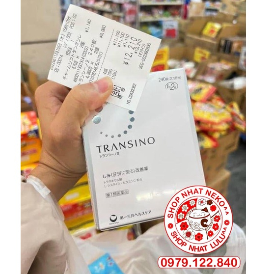 Hộp 240 Viên uống mờ nám, trắng sáng da Transino Nhật bản (Mẫu Trắng) | BigBuy360 - bigbuy360.vn