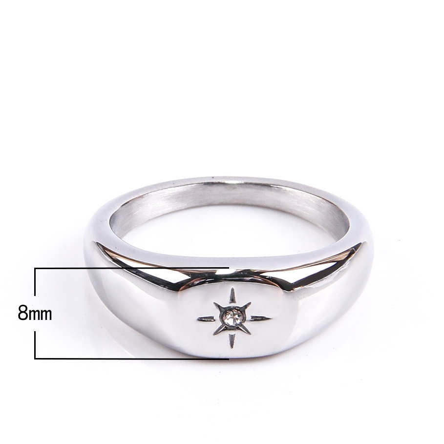 Nhẫn Thời Trang nam nữ TITANIUM mặt trời tinh tế đính đá cz sang chảnh- Mẫu N022