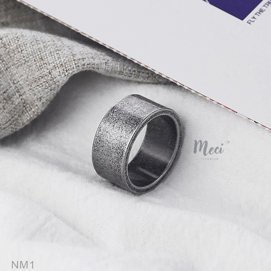 Nhẫn nam nữ thép titan không gỉ trơn phong cách unisex, cá tính | MECI TITANIUM NM1