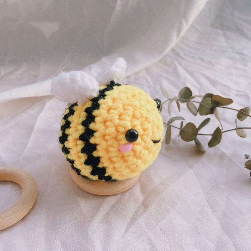 Móc khoá chú ong chăm chỉ bằng len handmade |🌻Hoa Hướng Dương Crochet|