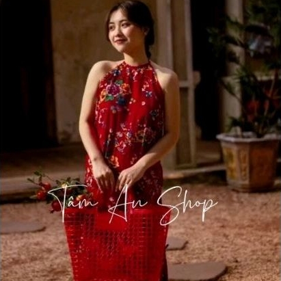 Yếm đỏ chăn con công - mẫu yếm hoa đào mới nhất - chất liệu đẹp