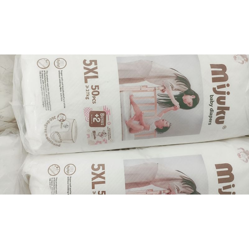 Bỉm nhật mijuku 50M+2M/ bao size dán L quần L,xl,2xl,3xl,4xl,5xl