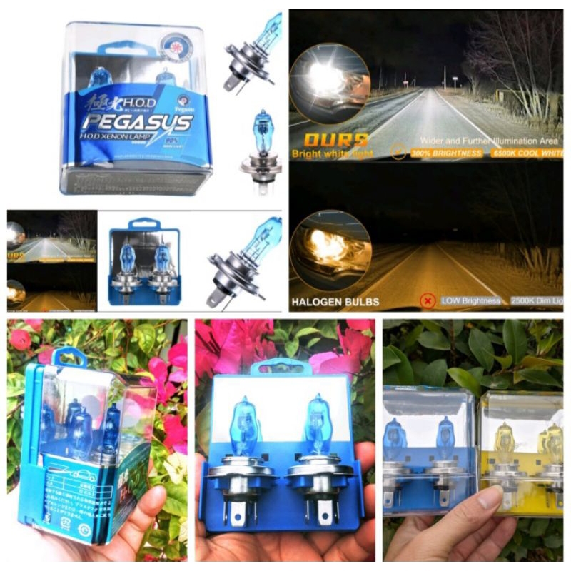 2 BÓNG ĐÈN PHA XE MÁY XE HƠI Ô TÔ H4 100W SIÊU SÁNG